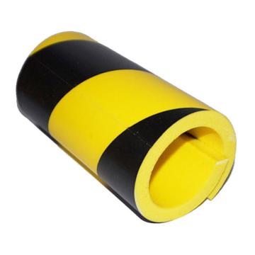 卡威 聚氨酯黑黄防撞贴圆形，长100cm，外径62mm，内径50mm，黄黑色 KVSC0261