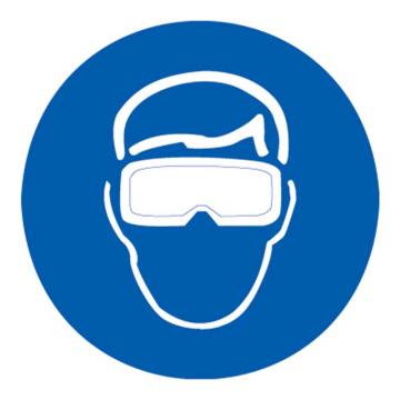 Raxwell GB安全警示标签-必须戴护目镜，直径100mm，不干胶 RSSE0090