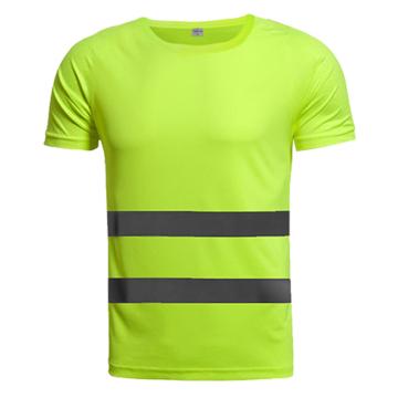 安赛瑞 反光工作服背心，反光马甲，施工安全衣服荧光短袖速干衣 荧光绿，XXL，绿色，26004