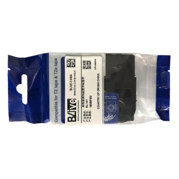 Blive 标签机色带，PET，18mm×8m，透明底黑字 BL-141