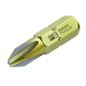 PB SWISS TOOLS 6.35mm(1/4")六角柄精密十字螺丝刀批头，10支/盒PH4*33mm PB C6.190/4盒装