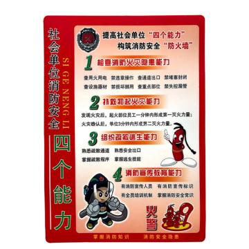 安赛瑞 PVC消防安全标识贴四个能力 235*330mm 2张装 3包起订 EA101020