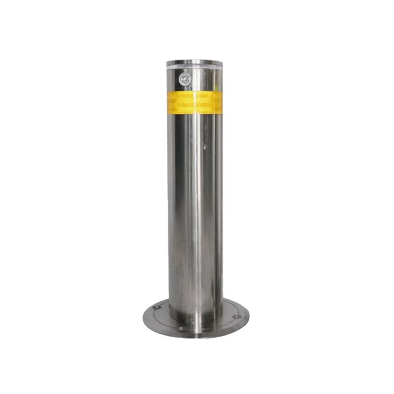 月桐 太阳能款304不锈钢警示柱φ133mm 高600mm 底座厚度12mm 银色+黄色 DYT-XZ1