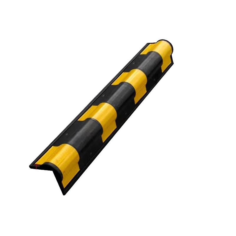 月桐 橡胶圆角L型反光护角防撞条黑黄色 800×100×100mm 厚10mm YT-XCCHJ13A