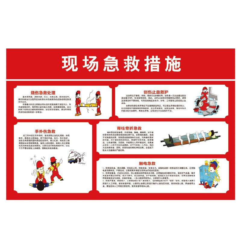 帛拉 安全教育海报现场急救措施，1.5mmABS，750*500mm 71105