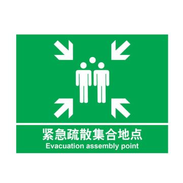 嘉辽 紧急集合点，中英文150×200mm，自粘性乙烯 EBS2252
