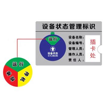 嘉辽 盒式设备状态牌200mm×300mm（方形，3状态运行-待机-检修） EBS2606