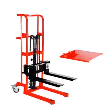 力拓中用 小堆高车升级款，载重(KG)：400KG，升高(M)：1.2，万向轮带盖板货叉长度645mm SWC40120B