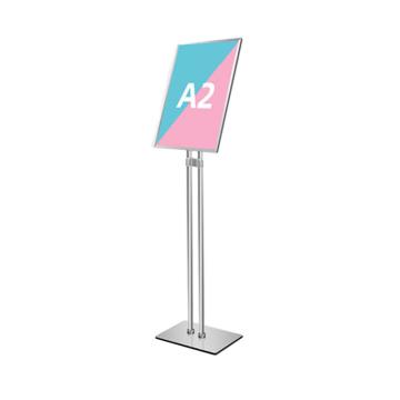 伏兴 不锈钢双杆立式展示牌，A2银色方底 C1224