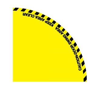 安赛瑞 开门半径警示地贴，超强耐磨地贴材料，边长1200mm 14328