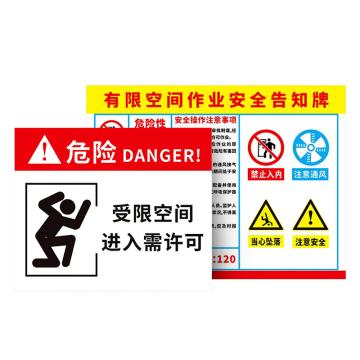 安赛瑞 职业病危害告知卡拍下联系客服备注款 30×40cmPVC塑料板 EA100728