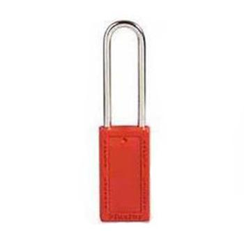 玛斯特锁具 红色XENOY工程塑料安全锁6mm锁钩 锁钩净高76mm 76mm高 411LTRED