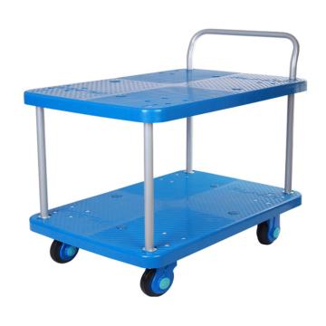 连和 超静轮双层单扶手车板式手推车超静轮 300KG，900*600*920mm PLA300-T2