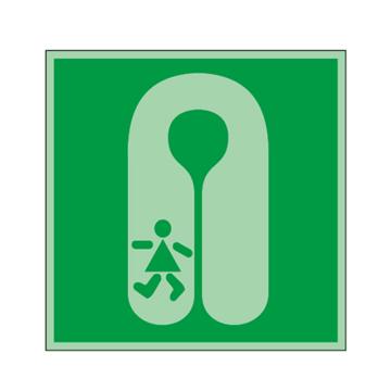 安赛瑞 船用IMO安全标识-儿童救生衣，自发光板，150×150mm 21018
