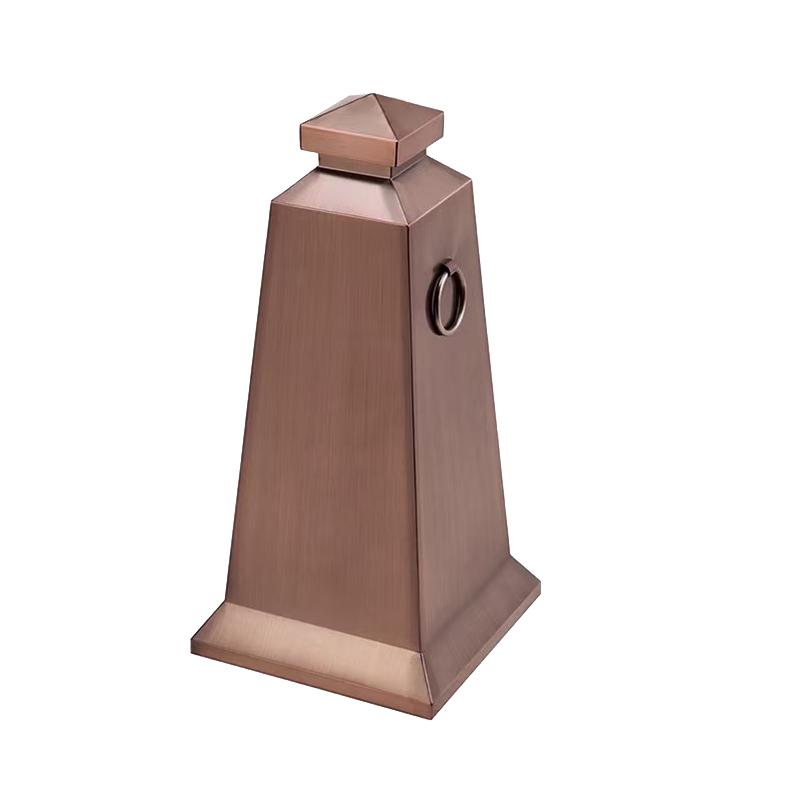 月桐 不锈钢方正路锥红古铜色 320×320×670mm 重约3.5kg YT-XCCAZX2