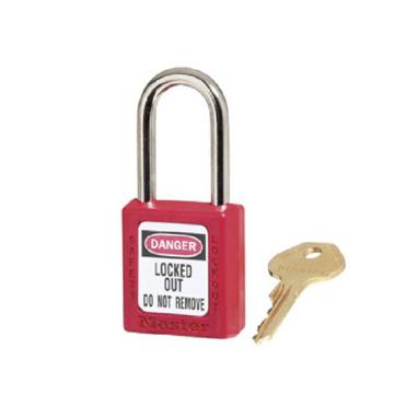 玛斯特锁具 红色XENOY工程塑料安全锁6mm锁钩 锁钩净高38mm 44mm高 410RED