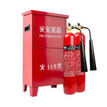 Raxwell 灭火器箱套装，(含福莱泰5KG二氧化碳灭火器2具)，铁质箱体箱厚度: 0.8+0.02mm ROPE0088