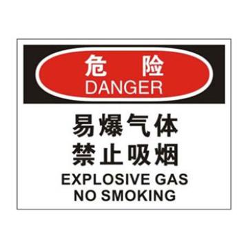 Blive OSHA危险标识-易爆气体禁止吸烟，自粘性乙烯，250×315mm BL-S-32736