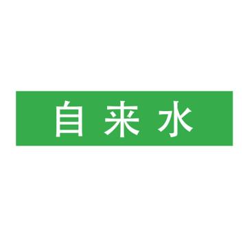 Raxwell 管道标识（小）-自来水，绿底白字，120*30mm RSSP0026