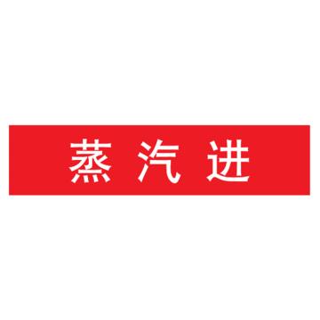 嘉辽 管道标识，蒸汽进，红底白字，40×200mm，自粘性乙烯材质 EJLGB1197
