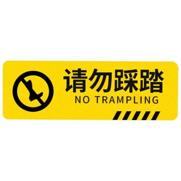 安赛瑞 温馨标识贴请勿踩踏 40*15cmPVC不干胶 10张起订 EA100876