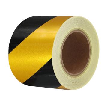 安赛瑞 反光胶带 PET 5cmx47m 黄黑款 1G00474