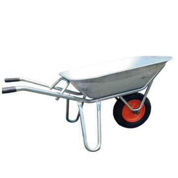 谦格 金属园林农用轻型人力手推搬运翻斗车灰斗车载重100kg 银DQC-01,单充气轮,长宽高128.5×68×65mm