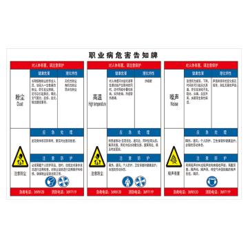 帛拉 职业病危害告知牌 L900×W1400，反光膜