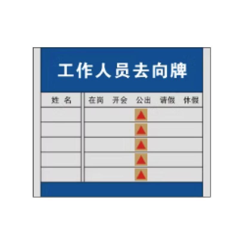 帛拉 人员去向牌铝合金，5人版，铝合金材质，35*30cm 84332