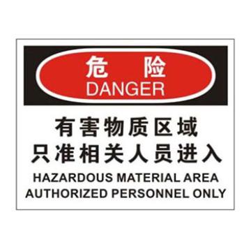 Blive OSHA危险标识-有害物质区域只准相关人员进入，1mm铝板，250×315mm BL-AL-32773
