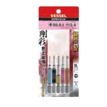 威威 1/4"（6.35mm）六角柄十字/一字批头组合套装5件套 4907587 336613/GS5P-03