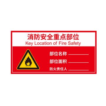 戴利 消防安全重点部位 210*400*5mm高密PVC高清UV打印