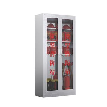 Raxwell 微型消防站，1.8米不锈钢消防柜二人豪华套装，含201不锈钢消防柜1800*900*400mm，厚度0.6mm RMFS0134