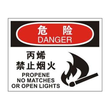 Blive OSHA危险标识-丙烯禁止烟火，自粘性乙烯，250×315mm BL-S-32727