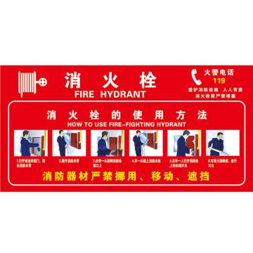 Raxwell 消火栓使用方法 400*200mm，3M自粘性不干胶 RSSY0166