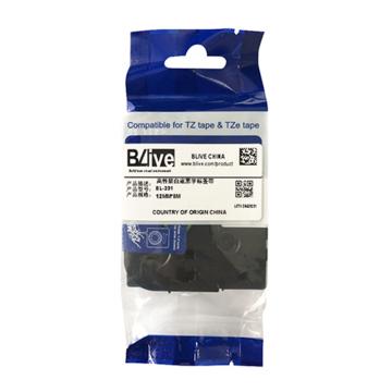 Blive 标签机色带，PET，12mm×8m，白底黑字 BL-231