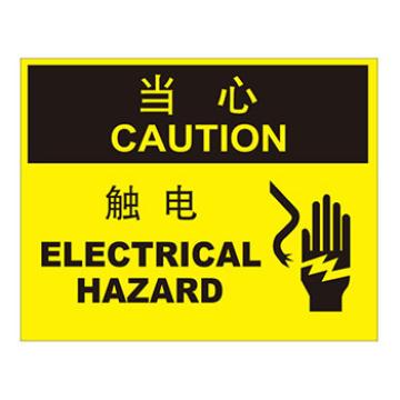 Blive 电气伤害类当心标识-触电，自粘性乙烯，250×315mm BL-S-33127