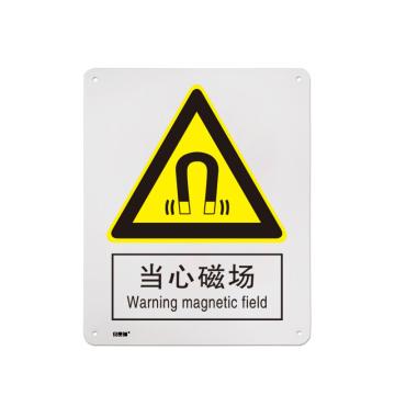 安赛瑞 警告类安全标识牌，铝板，400x500mm，当心磁场 311494