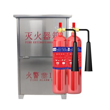 蓝消 二氧化碳灭火器套装（高瓶体），720*450*220mm 套装-MT/BE3*2（高）-304不锈钢1.0mm