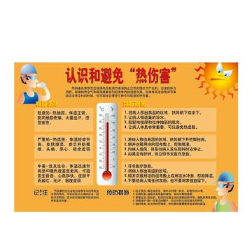 Raxwell 安全教育挂图-认识和避免热伤害，750mm（长）*500mm（宽），3M不干胶 RSSJ0041