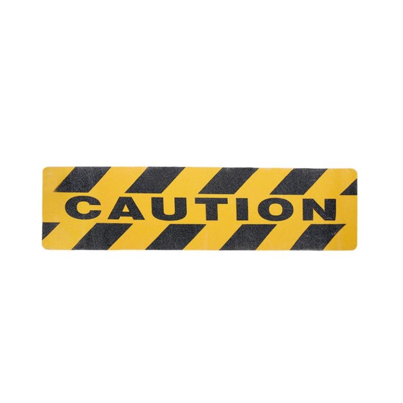 帛拉 片状警示防滑贴"CAUTION"，黄黑斜纹，PET+金刚砂，600*150mm 96131