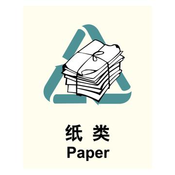 嘉辽 GB 环保可回收标识-纸类，ABS工程塑料，250×315mm BSF1152