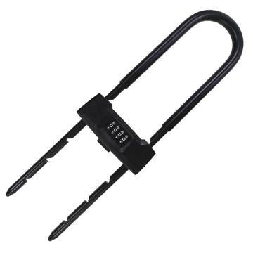 安赛瑞 U型锁玻璃门锁 黑色 76×332mm 430829