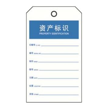 安赛瑞 经济型卡纸吊牌-资产标识卡纸材质 70×140mm 33014