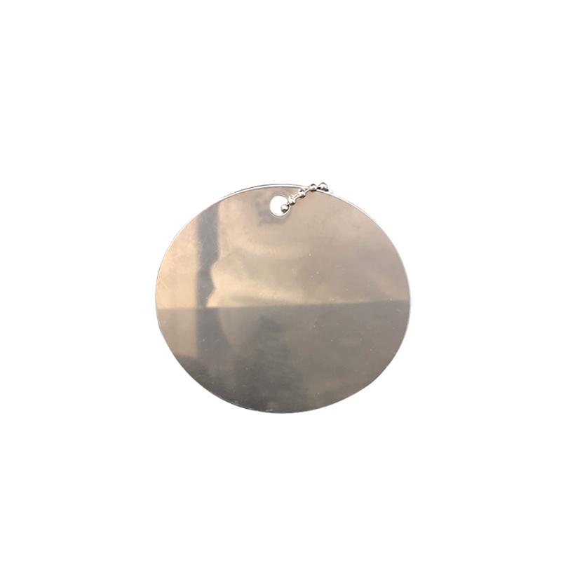 帛拉 不锈钢空白吊牌圆形，直径30mm，厚0.7mm，配链子 85545