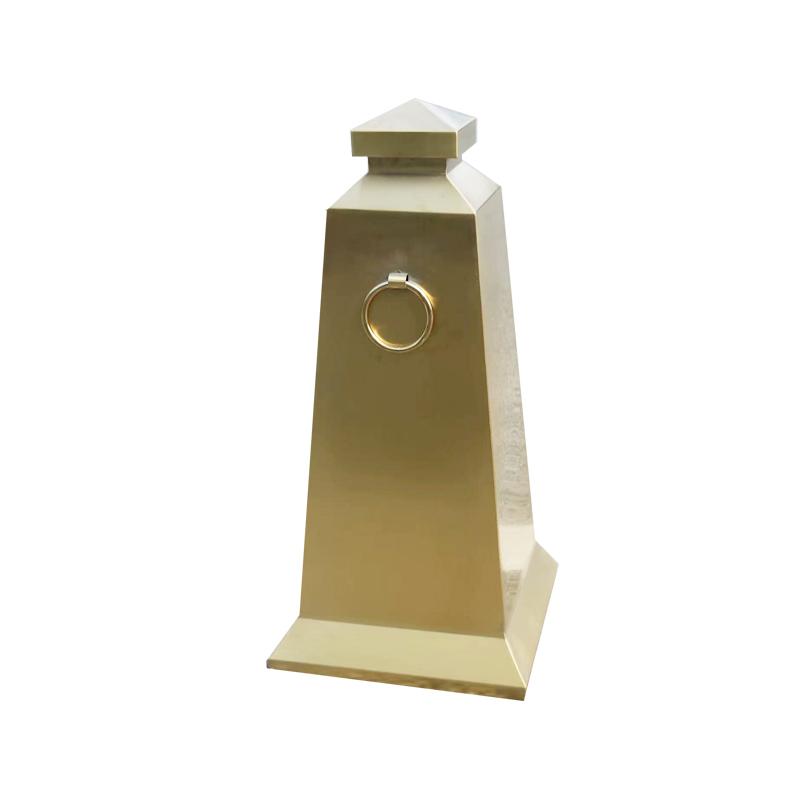 月桐 不锈钢方正路锥钛金色 320×320×670mm 重约3.5kg YT-XCCG2333