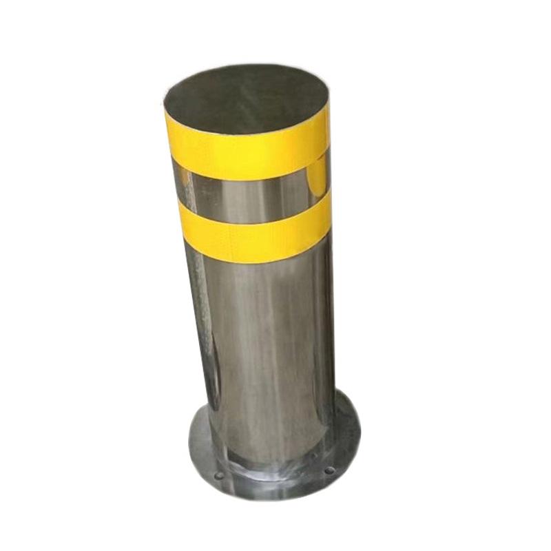 月桐 201不锈钢加厚隔离柱固定款 高600mm 管直径133mm 银色+黄色反光条 YT-XJSZ02