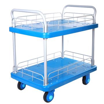 连和 超静轮二层带护栏手推车双扶手 825X500mm 250kg PLA250C-T2-HL2-D
