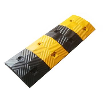 功成狮 橡胶减速带 加重款 1000*350*50mm 黄黑 人字形 重量约14KG（适合水泥路面） GSSC0240