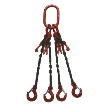 多来劲 80级四腿链条索具4.25T×2m（总长） 羊角带舌吊钩 带链条调节器 19450804 02